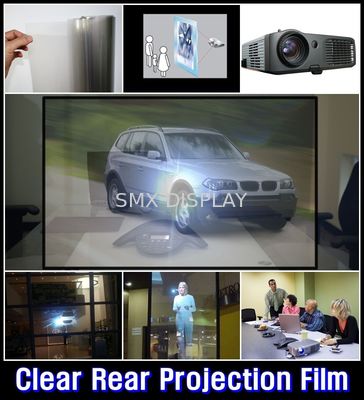 jakość 1.52x5 Meter transparent projection film , Holographic Rear Projection screen foil Fabryka