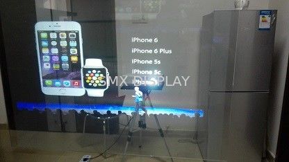 jakość Self Adhesive Rear Projection Window Film / Transparent Holographic Film Outdoor Fabryka