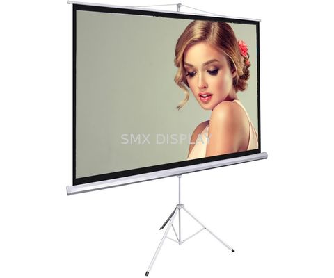 jakość Matte White Tripod Projection Screen Stand / Floor Pull Up Movie Theater Screen Fabryka