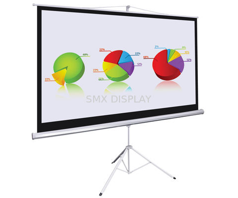 Jakość 84" tripod portable projector screen Stand With Black , Matte White Fabric Fabryka
