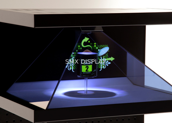 19-calowe 4-stronicowe wyświetlacze 3D Hologram Box dla POS, holograficzny wyświetlacz reklamowy