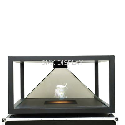Zewnętrzny szklany wyświetlacz piramidy z hologramem 120 x 120 cm 350 cd / M2 Holo Box