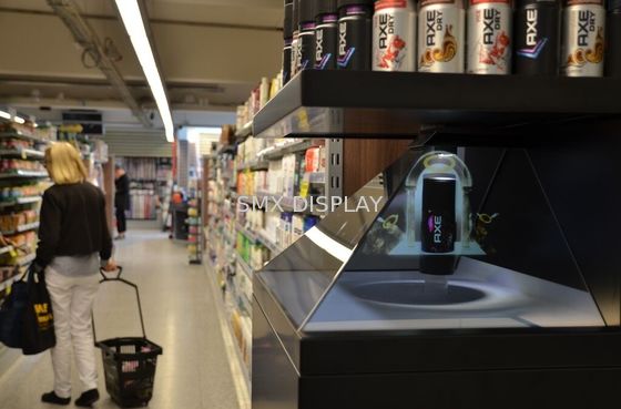 jakość 270-stopniowy 22-calowy holograficzny wyświetlacz piramidy projekcji 3D do reklamy Fabryka